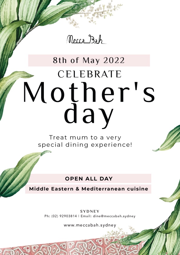 Celebrate Mother's Day at Mecca Bah King St Wharf